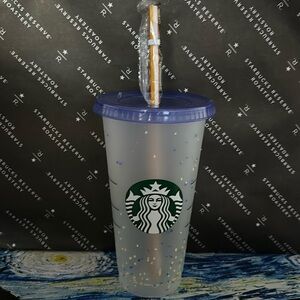 Starbucks Confetti Reusable Cold Cup with straw